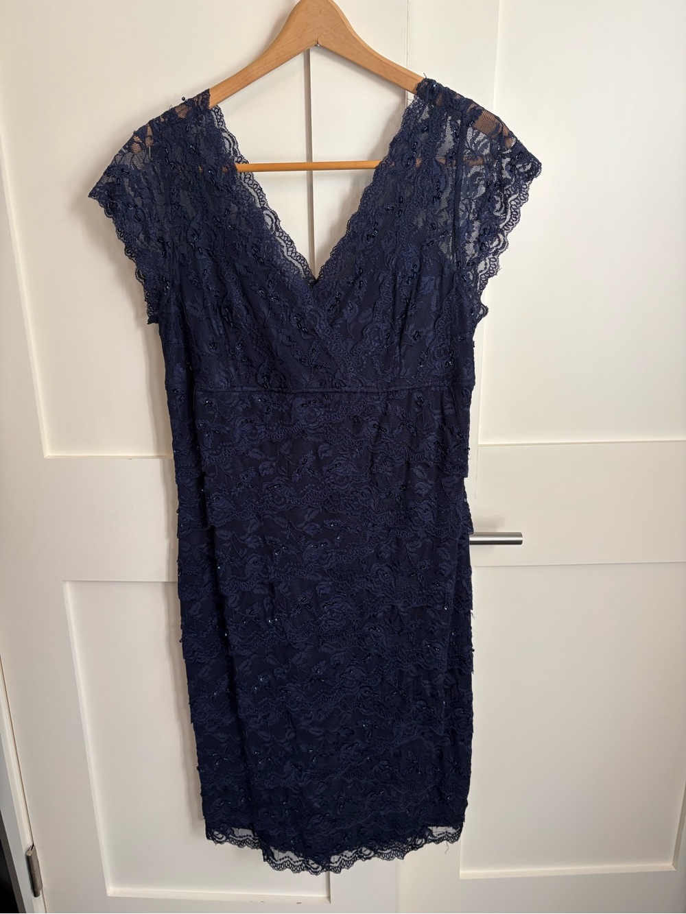MARINA Navy Lace Cocktail Dress